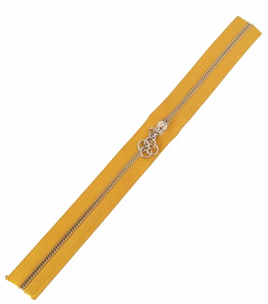 Çanta Aksesuar Başlıklı Fermuar 40 Cm Gümüş Metal Hardal Sarı ürün görseli 1