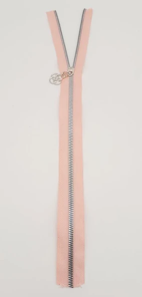 Çanta Aksesuar Başlıklı Fermuar 40 Cm Gümüş Metal Pudra ürün görseli 1