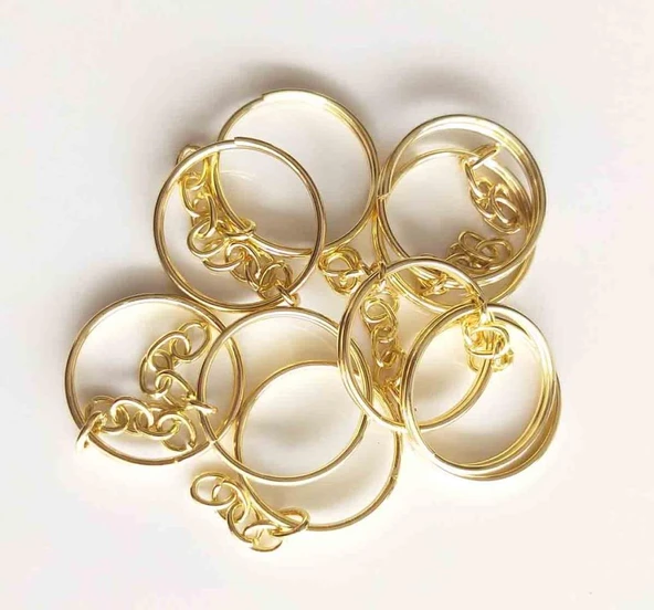 Çanta Aksesuar Anahtarlık Halkası 10 Lu Light Gold Renk ürün görseli 1