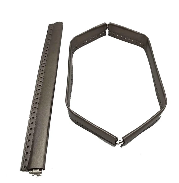 Çanta Aksesuar Gri Renk Derili Metal Çanta Ağzı 30 Cm ürün görseli 1
