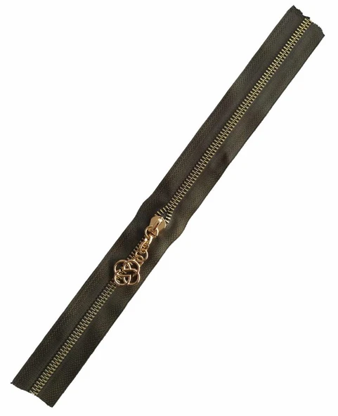 Çanta Aksesuar Başlıklı Fermuar 40 Cm Light Gold Metal Haki ürün görseli 1