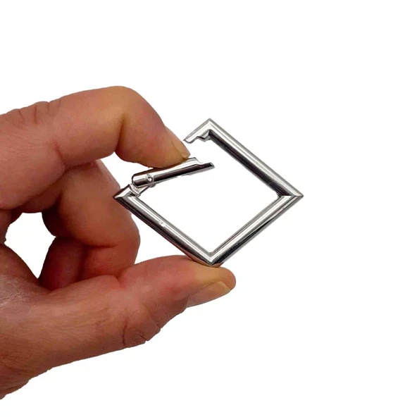 Çanta Aksesuar Kare Yaylı Halka 3.5 X 5.5 Cm Gümüş Renk ürün görseli 1