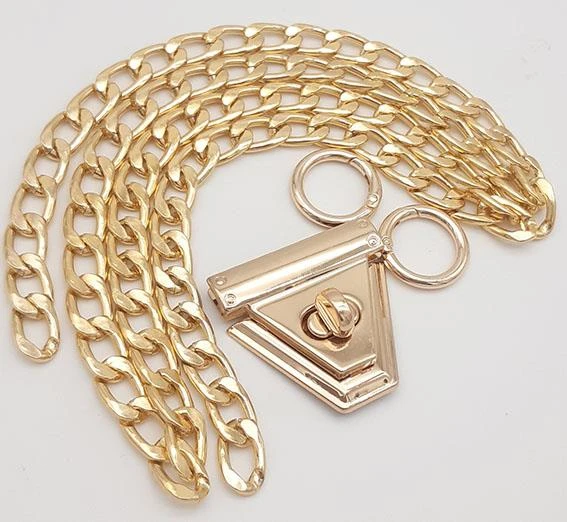 Çanta Aksesuar Light Gold Renk Orta Kalınlık Zincir Set No:4 ürün görseli 1