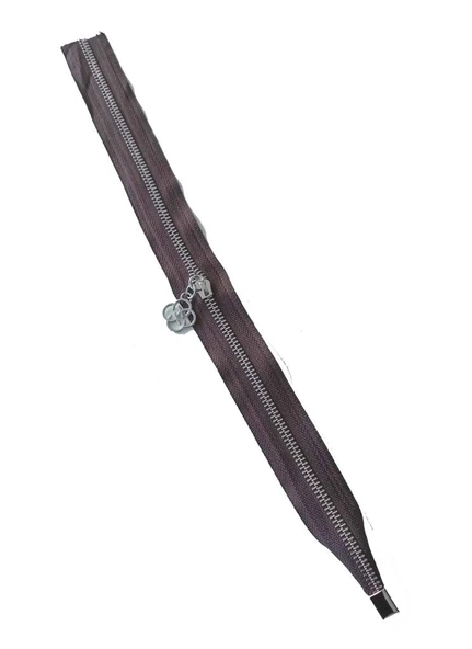 Çanta Aksesuar Tek Stoplu 45 Cm Fermuar Gümüş Metal Kahverengi Renk ürün görseli 1