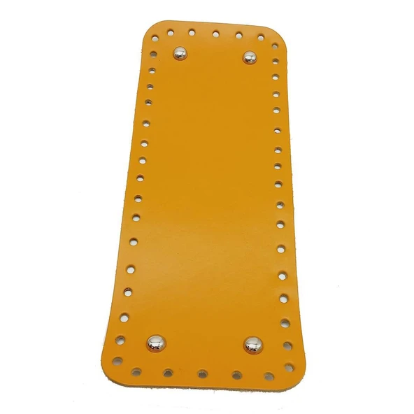 Çanta Aksesuar Gerçek Deri Hardal Sarı 30X12 cm Dikdörtgen Gümüş Metalli Çanta Tabanı ürün görseli 1