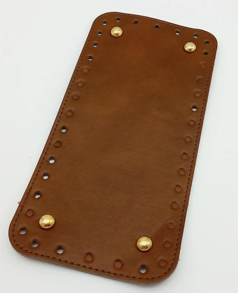 Çanta Aksesuar Suni Deri Taba Renk 25X12 cm Dikdörtgen Çanta Tabanı (Light Gold Aparatlı) ürün görseli 1