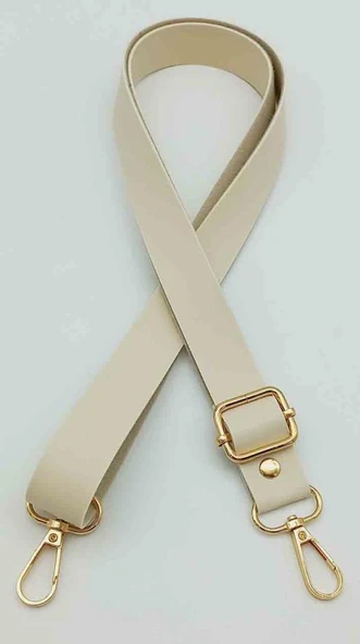 Çanta Aksesuar Suni Deri Ayarlı Çanta Sapı 120X2.4 Cm Krem Light Gold Metal ürün görseli 1