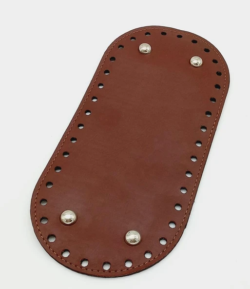 Çanta Aksesuar Suni Deri Bordo Renk 25X12 cm Oval Çanta Tabanı (Gümüş Aparatlı) ürün görseli 1