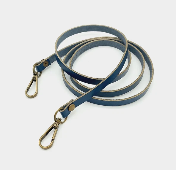 Çanta Aksesuar Gerçek Deri Spagetti Model Lacivert Antik Metal Çanta Sapı ürün görseli 1