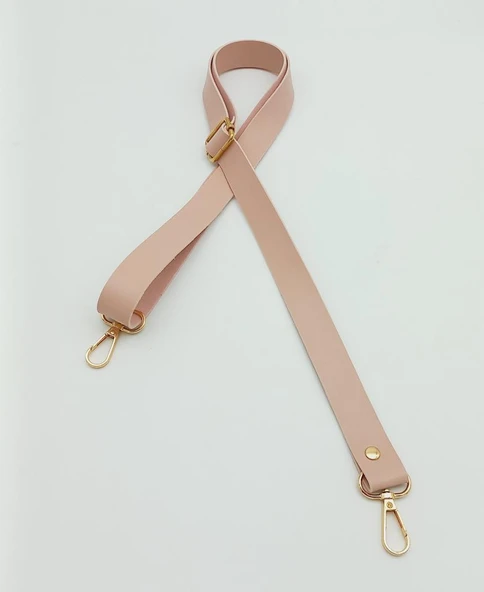 Çanta Aksesuar Suni Deri Ayarlı Çanta Sapı 120X2.4 Cm Pudra Light Gold Metal ürün görseli 1