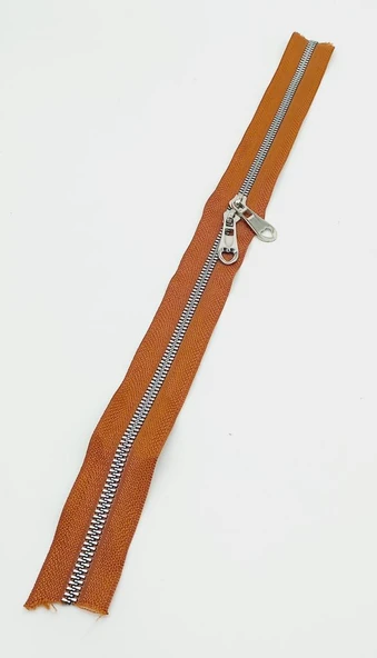 Çanta Aksesuar Çift Başlı Taba Fermuar Gümüş Metal 40 Cm ürün görseli 1