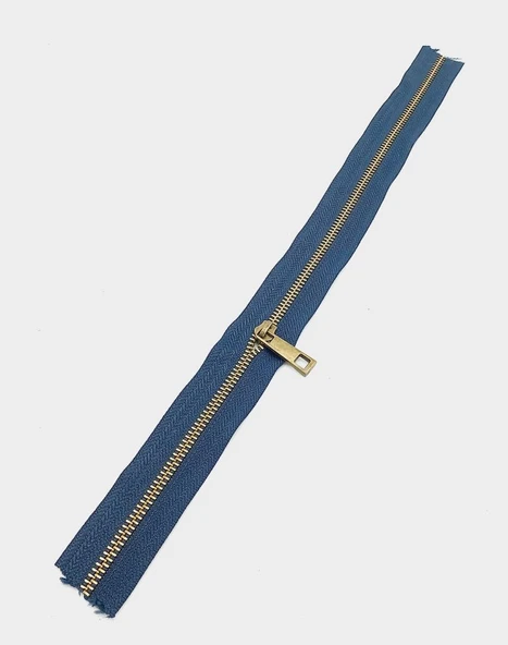 Çanta Aksesuar Başlıklı Fermuar 40 Cm Antik Metal Lacivert ürün görseli 1