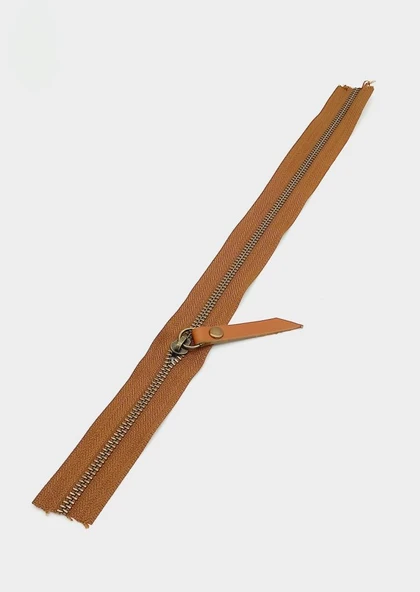 Çanta Aksesuar Gerçek Deri Başlıklı Taba Fermuar 40 Cm Antik Metal ürün görseli 1