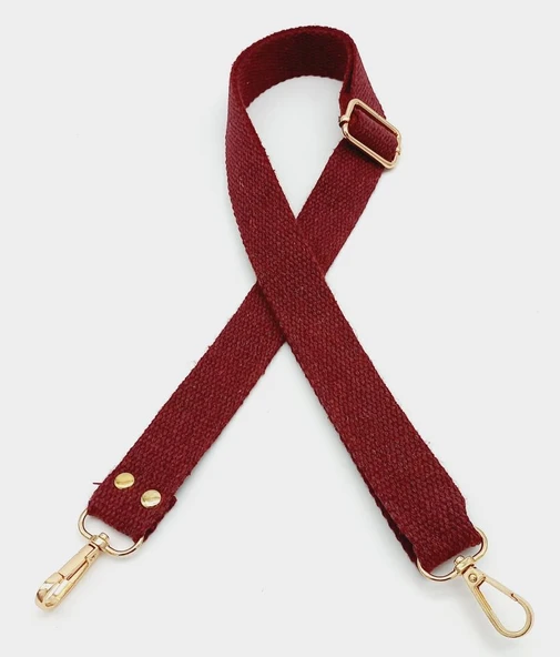 Çanta Aksesuar Pamuklu Kolon 120X3 Cm Bordo Light Gold Metalli ürün görseli 1