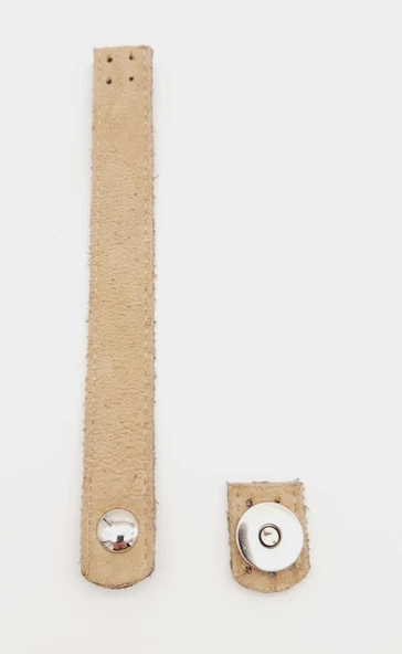 Çanta Aksesuar Nubuk Süet Suni Deri Bej Gümüş Metalli 18x2 Cm Kapak ürün görseli 1