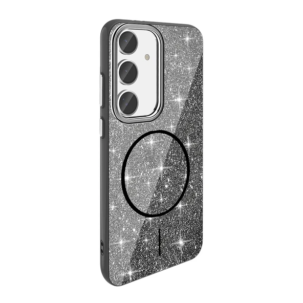 Galaxy S23 FE Kılıf M-safe Şarj Özellikli Parlayan Simli Zore Okso Kapak ürün görseli 1