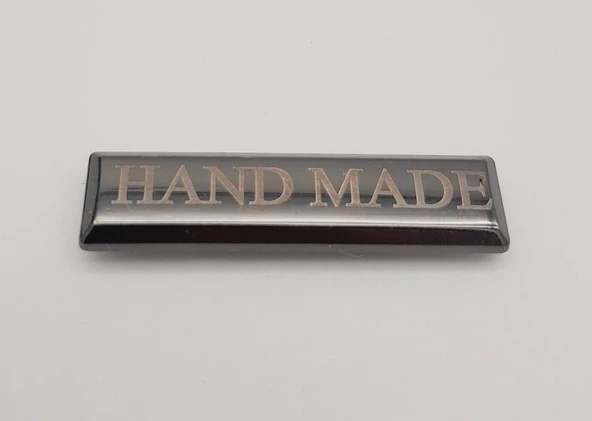Çanta Aksesuar Handmade Yazılı Metal Etiket Plaka Süs Füme Renk ürün görseli 1