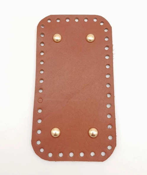 Çanta Aksesuar Gerçek Deri Taba 15X8 cm Dikdörtgen Light Gold Metalli Çanta Tabanı ürün görseli 1