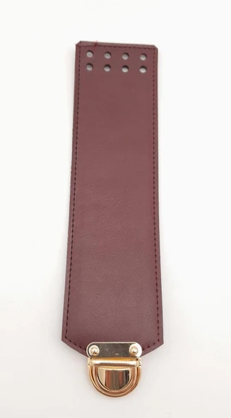 Çanta Aksesuar Bordo Renk Suni Deri 25X6 Cm Çanta Kapağı ürün görseli 1