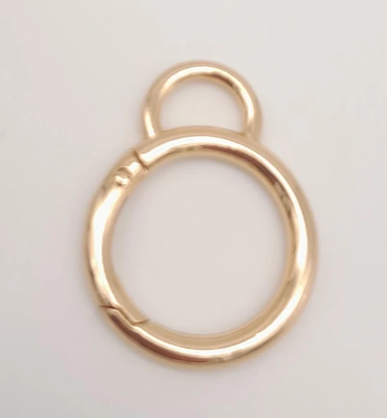 Çanta Aksesuar 2.5 Cm Light Gold Kulaklı Yaylı Halka 1 Adet ürün görseli 1