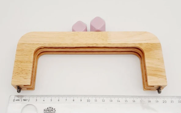 Çanta Aksesuar 20 Cm Açık Renk Ahşap Burs Turuncu Toplu - Resim 4