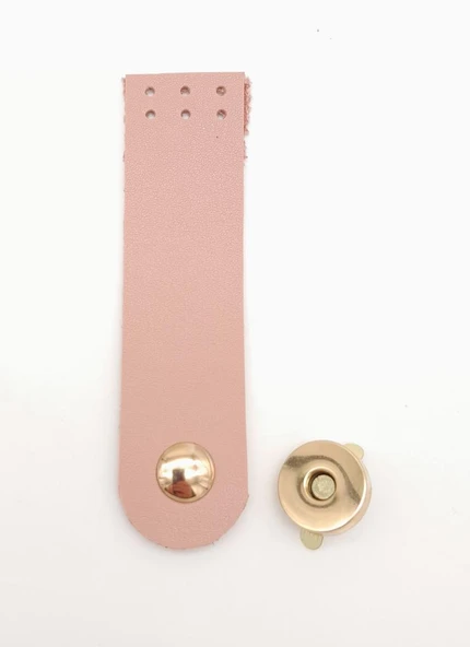Çanta Aksesuar Pudra Renk Tek Kat Suni Deri Kapak 10.5x2.5 cm Light Gold Metal ürün görseli 1