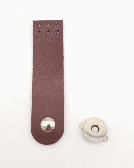 Çanta Aksesuar Bordo Renk Tek Kat Suni Deri Kapak 10.5x2.5 cm Gümüş Metal ürün görseli 1