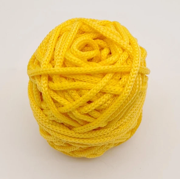 Çanta Aksesuar 5 mm Sarı Renk Polyester Makrome ürün görseli 1