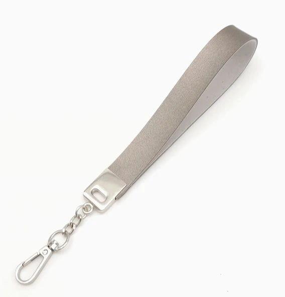 Çanta Aksesuar Gri Tek Kat Suni Deri Zincirli Elcik Gümüş Metal ürün görseli 1