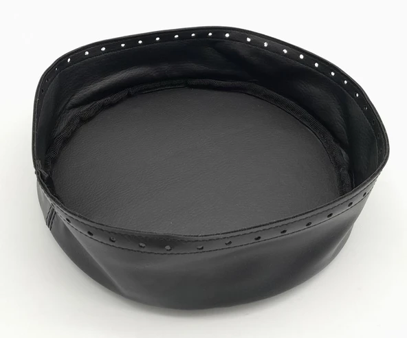 Çanta Aksesuar Siyah Suni Deri 22 cm Yuvarlak Yüksek Çanta Tabanı Gümüş Metalli ürün görseli 1