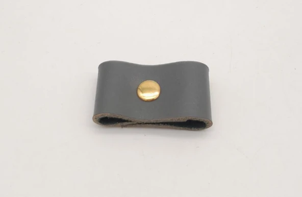 Çanta Aksesuar Gri Gerçek Deri Büzgülük Light Gold Metalli ürün görseli 1