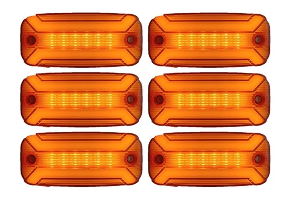 6 Adet Neon Ledli Yan Dorse Kasa Lambası 12-24 Volt Melek Kanadı Turuncu ürün görseli 1