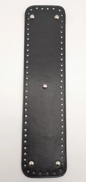 Çanta Aksesuar Suni Deri Siyah Renk 40X10 cm Dikdörtgen Çanta Tabanı Gümüş Aparatlı ürün görseli 1