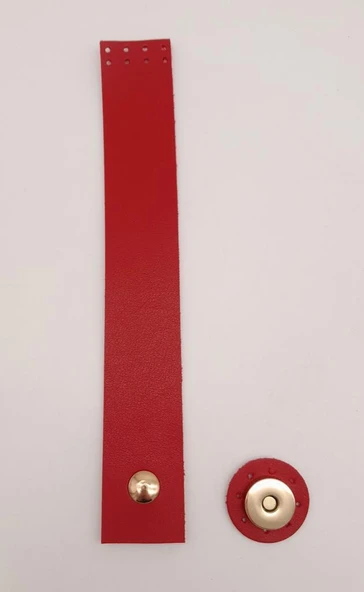 Çanta Aksesuar Kırmızı Renk 20x3 Cm Tek Kat Suni Deri Kapak Light Gold Metal ürün görseli 1