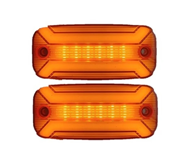 2 Adet Neon Ledli Yan Dorse Kasa Lambası 12-24 Volt Melek Kanadı Turuncu ürün görseli 1
