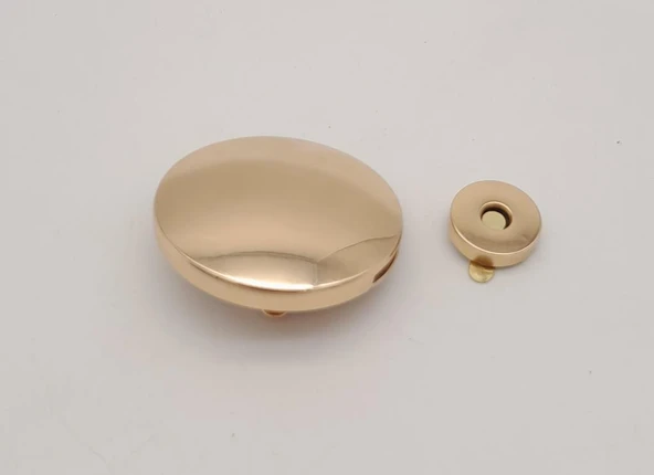Çanta Aksesuar 5 cm Yuvarlak Mıknatıslı Kilit Light Gold ürün görseli 1
