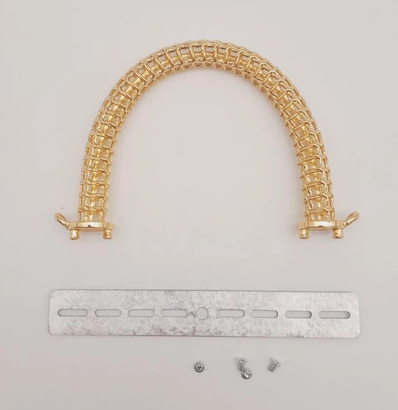 Çanta Aksesuar Kafes Model Light Gold Çanta Tutma Sapı - Resim 2