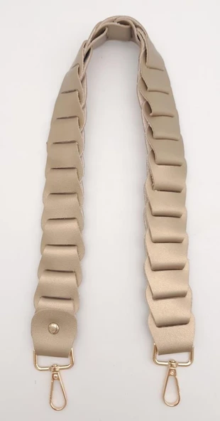 Çanta Aksesuar 62 cm Yassı Örgü Model Suni Deri Gold Renk Çanta Sapı Light Gold Metalli ürün görseli 1
