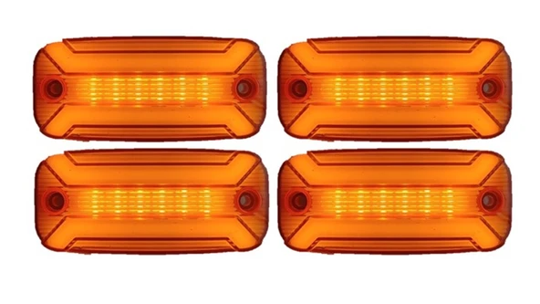 4 Adet Neon Ledli Yan Dorse Kasa Lambası 12-24 Volt Melek Kanadı Turuncu ürün görseli 1