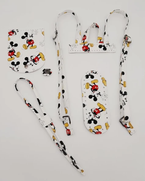 Çanta Aksesuar Miki Mouse Desenli Sırt Çanta Seti Füme Metalli ürün görseli 1