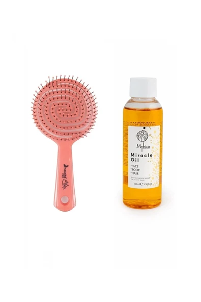 Pembe Pro Üç Boyutlu Oval Saç Fırçası 02 + Nemlendirici Yüz, Vücut Ve Saç Bakım Yağı 100 Ml ürün görseli 1