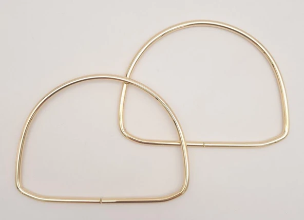 Çanta Aksesuar 12.5 cm D Model Light Gold Renk Metal Çanta Tutma Sapı ürün görseli 1