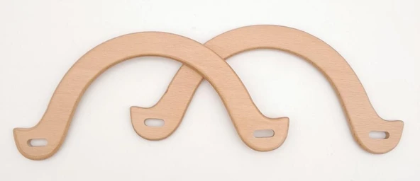Çanta Aksesuar U Model 10x22 cm Açık Ahşap Renk Ahşap Çanta Sapı ürün görseli 1