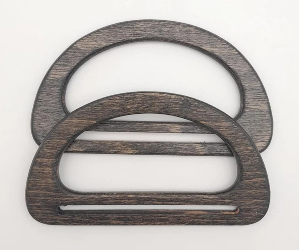Çanta Aksesuar Köprülü D Model 8.5x15 cm Haki Renk Ahşap Çanta Sapı ürün görseli 1
