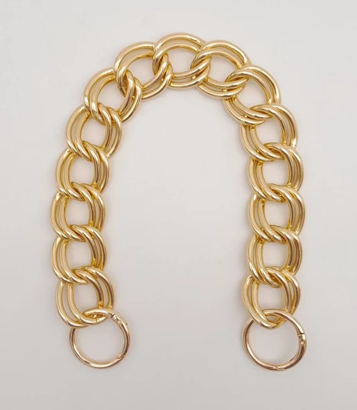 Çanta Aksesuar 38 cm Çift Halkalı Light Gold Renk Zincir ürün görseli 1