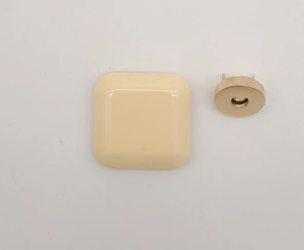 Çanta Aksesuar 3.5 cm Kare Akrilikli Krem Renk Light Gold Mıknatıslı Kilit ürün görseli 1