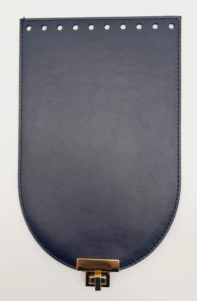 Çanta Aksesuar 15x24 cm Suni Deri Lacivert Renk Kapak Light Gold Metalli ürün görseli 1