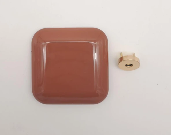 Çanta Aksesuar 7 cm Kare Akrilikli Taba Renk Light Gold Mıknatıslı Kilit ürün görseli 1