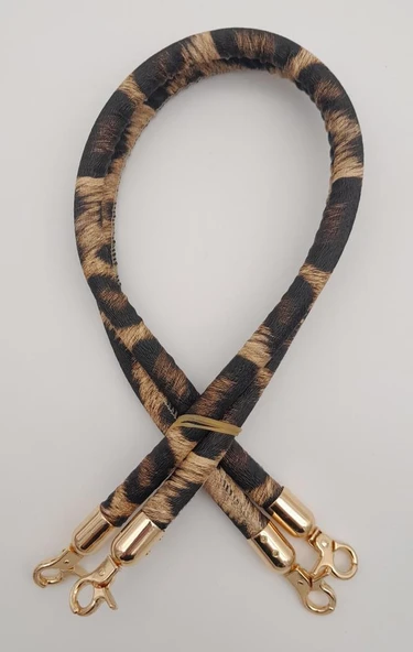 Çanta Aksesuar Çift Kordon Çanta Sapı Leopar Light Gold Metalli ürün görseli 1