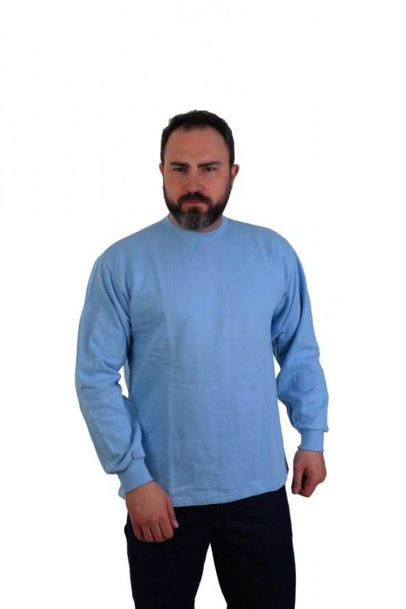 ESER - Bisiklet Yaka Sweatshirt - Cepsiz - Açık Mavi ürün görseli 1